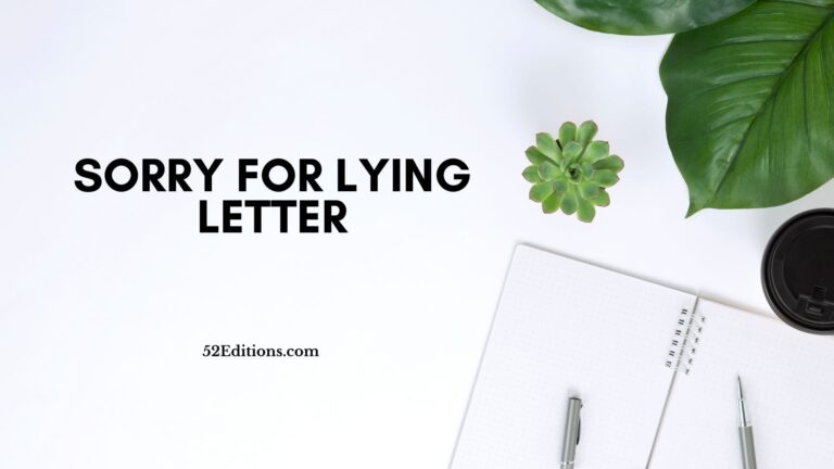 Sorry for Lying Letter