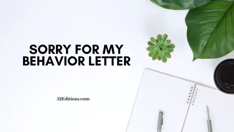 Sorry for My Behavior Letter