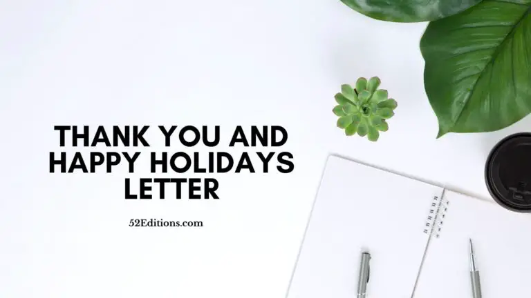 Thank You and Happy Holidays Letter