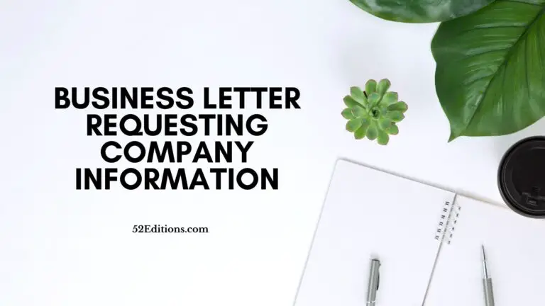 Business Letter Requesting Company Information