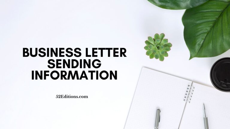 Business Letter Sending Information