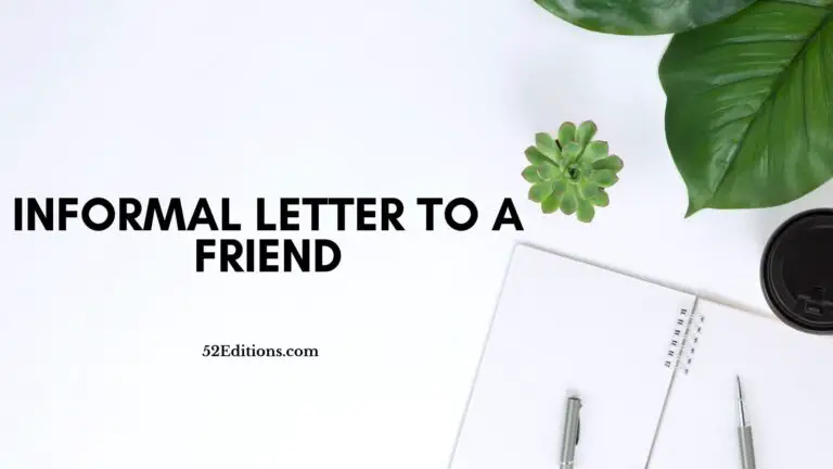 Informal Letter to a Friend