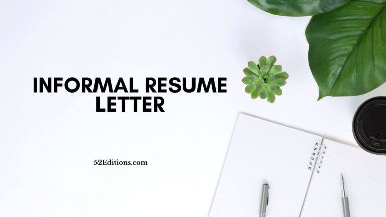 Informal Resume Letter