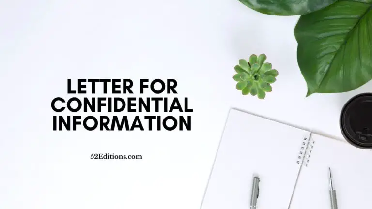 Letter for Confidential Information