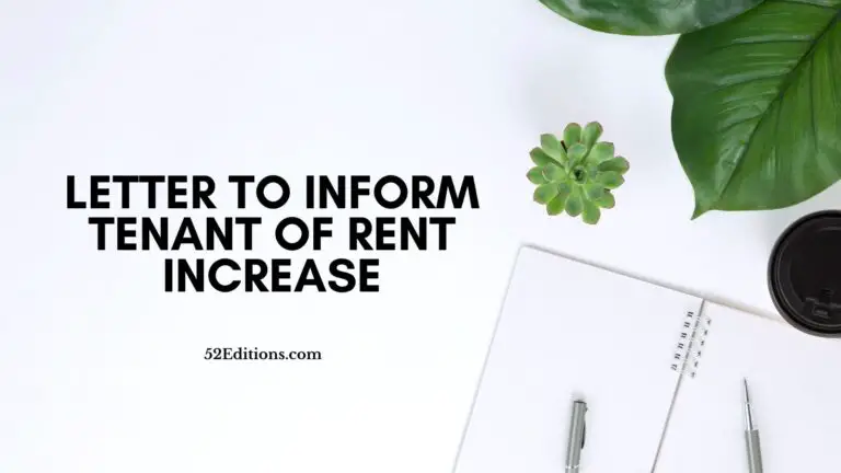 Letter to Inform Tenant of Rent Increase