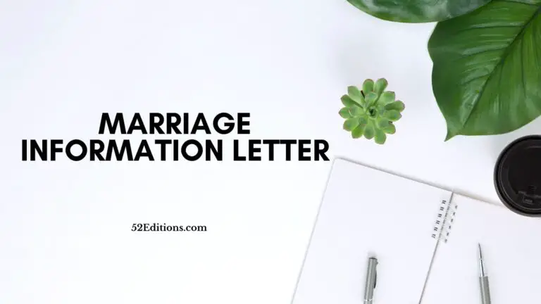 Marriage Information Letter
