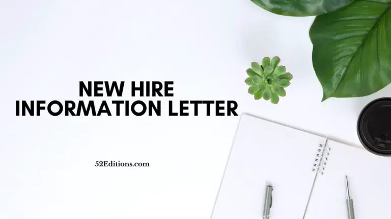 New Hire Information Letter