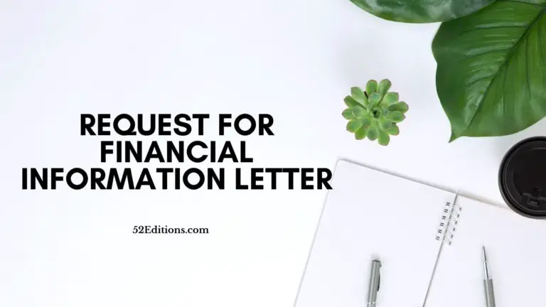 Request for Financial Information Letter