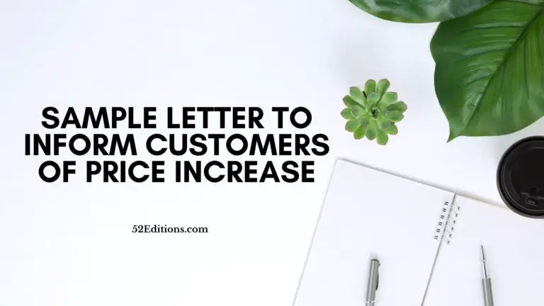 Sample Letter to Inform Customers of Price Increase