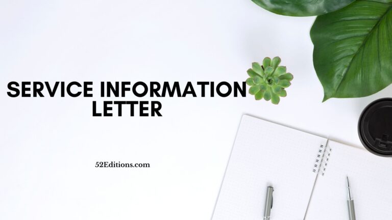 Service Information Letter